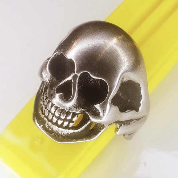 Silver Steel - Skull Shaped ring - 9US - Picture 1 of 8